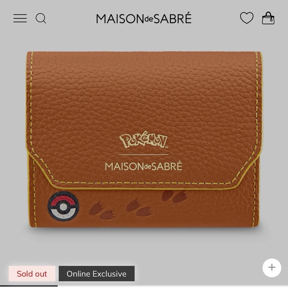 MAISON de SABRÉ x Pokémon Tan Leather Compact Wallet